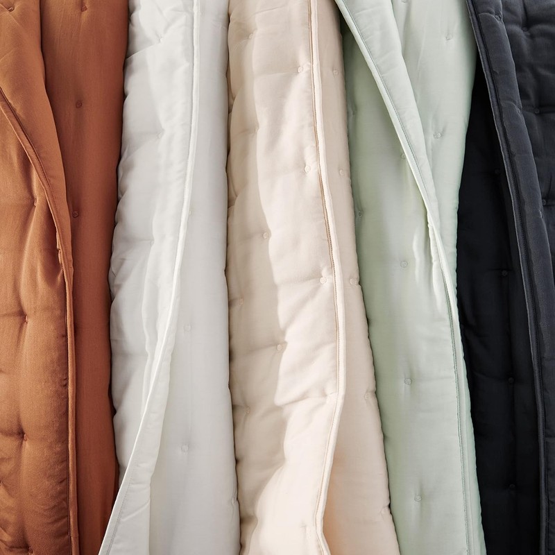 Recycled Polyester & Cotton Blend Quilted Sham King 20x36 inch/50x90 cm Pale gallery
