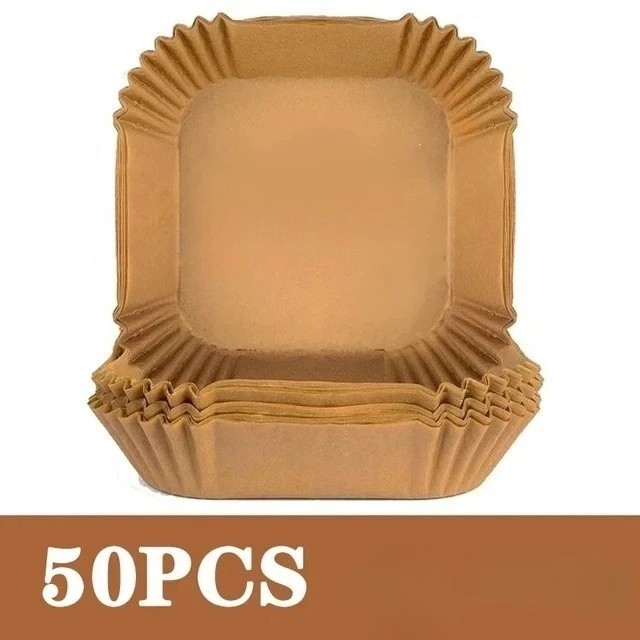 100 Pack Non-stick Baking Parchment Paper Liners Non-Stick Air Fryer Disposable gallery