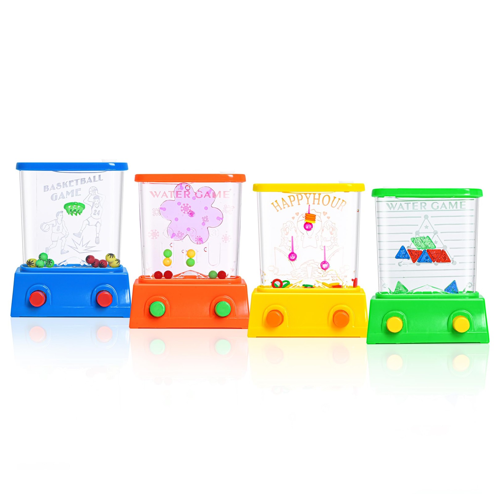 4 Pcs Handheld Water Ring Game Mini Retro Arcade Pastime Toys Classic Edition gallery