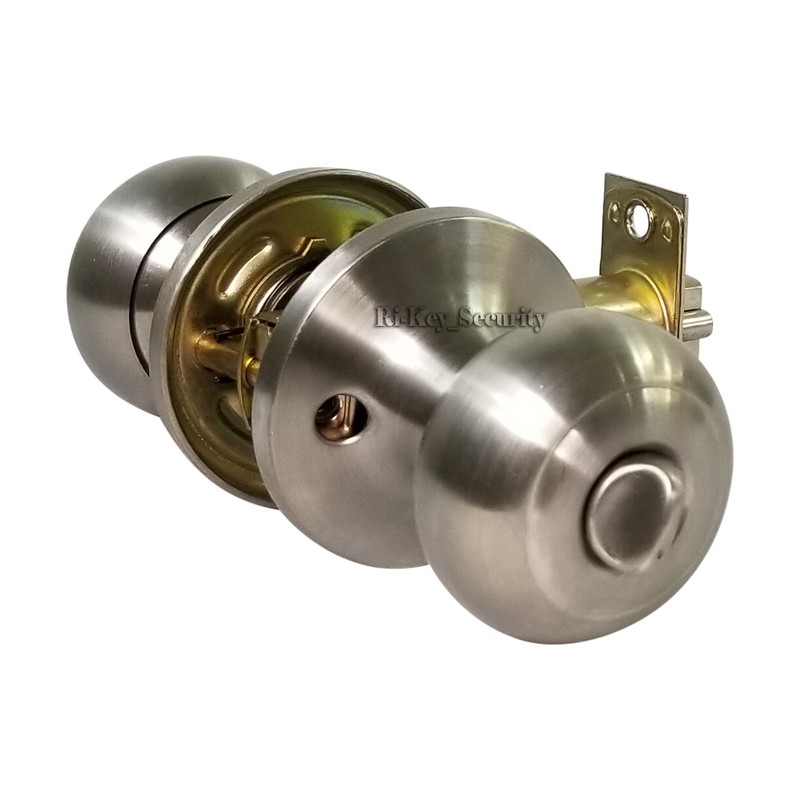 High Quality Door Knob Lock Entry Keyed Cylinder 3 Keys Exterior Interior Kw1 SS gallery