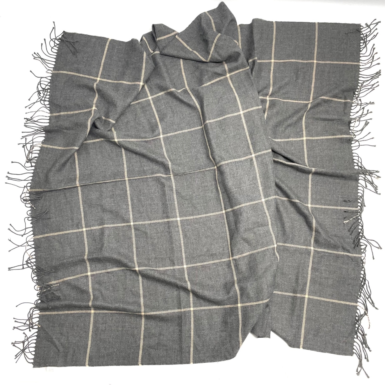 Arhaus BABY ALPACA Lightweight Throw Blanket 51"x70" Scarf Shawl Wrap Windowpane gallery