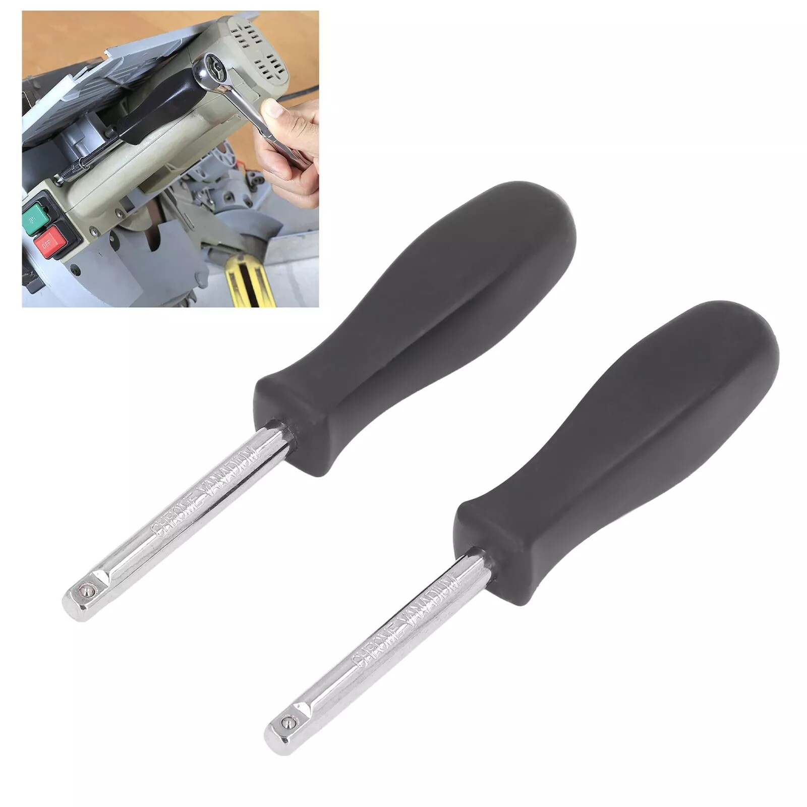 2 Pack 6 inch Long 1/4" Drive Spinner Screwdriver Handle Socket Nut Driver Tool gallery