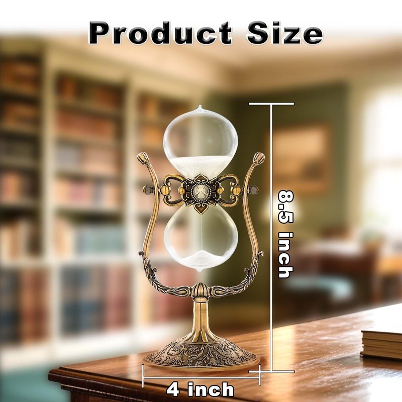 Hourglass Timer Sand Clock 60 Minutes, 360° Rotating Large 60 Min, White gallery