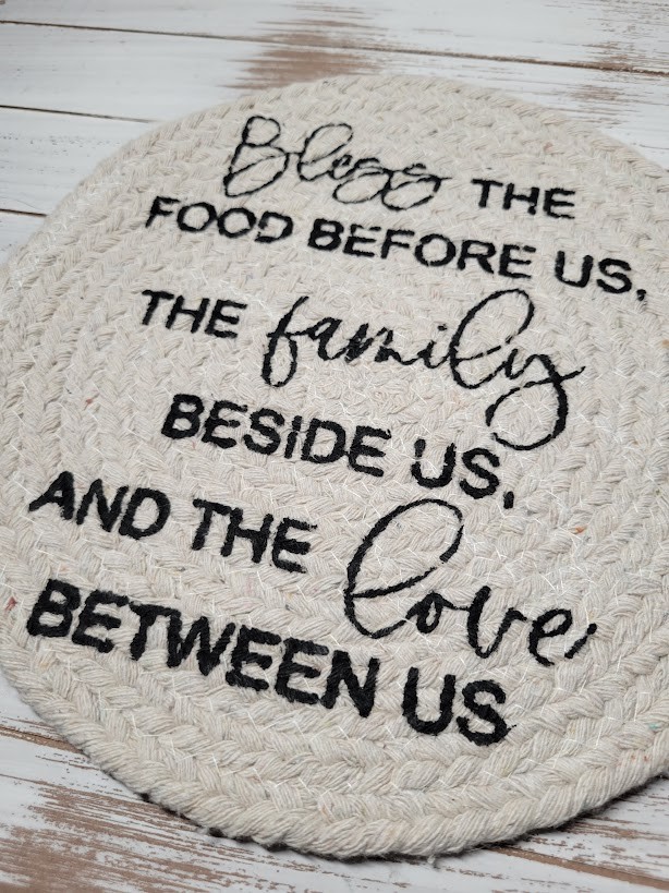 Bless The Food Before Us Braided Mat 9 Inches gallery