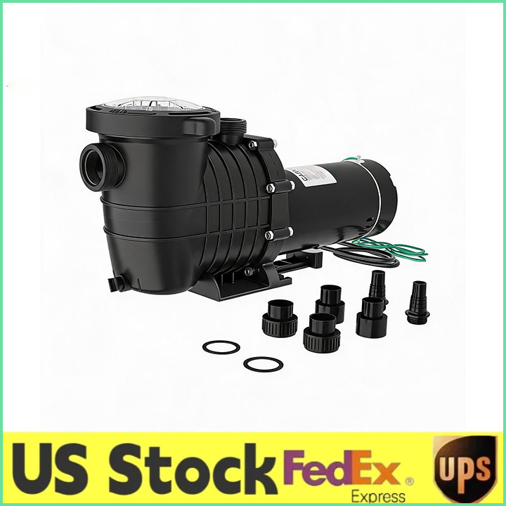 Dual Speed Motor 1.5HP/0.36HP Pool Pump 1100W/270W 220V Max 6500 GPH Stream Pump gallery