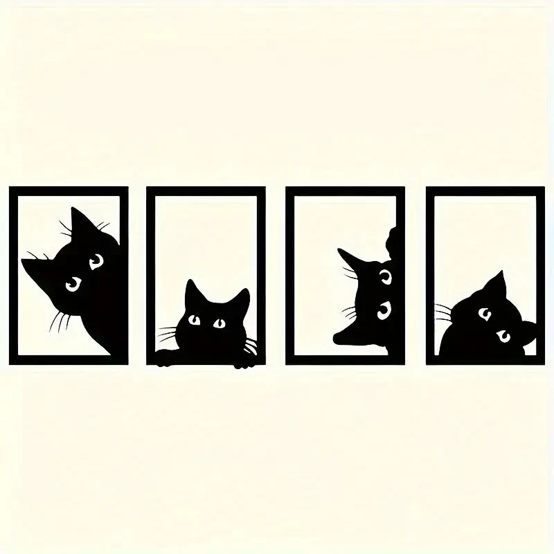NEW 4pcs CATS/KITTENS Set Metal Wall Decor 12 x 8 each panel gallery
