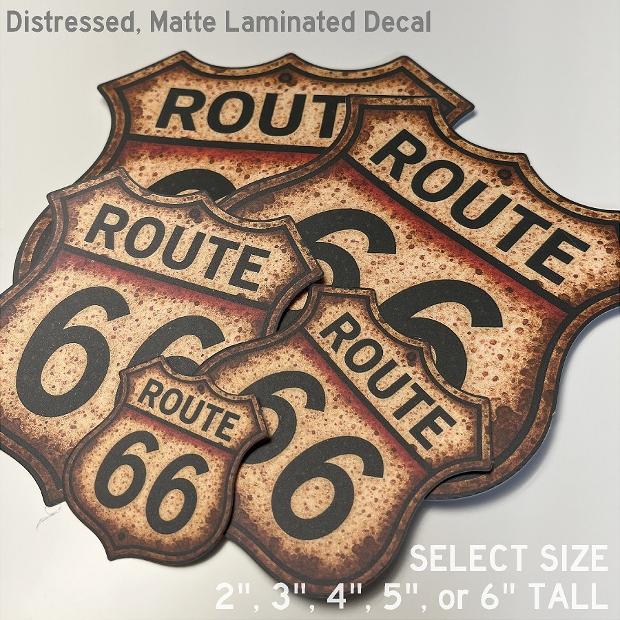 Distressed Historic Route 66 Matte Laminated Stickers / Decals Choose Size 2-6" gallery