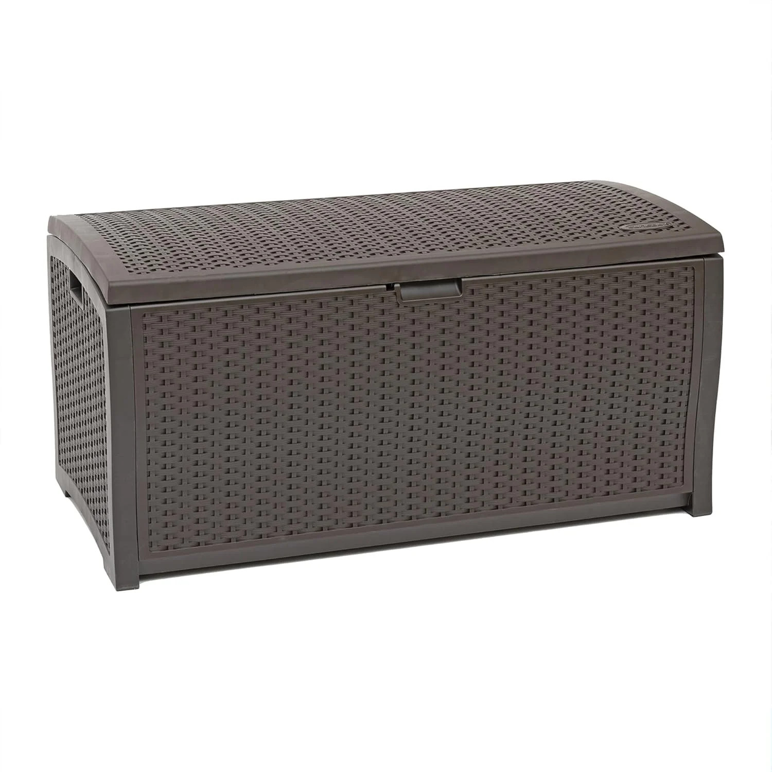Suncast DBW9200 99 Gallon Outdoor Wicker resin Patio Storage Chest Bin with Hand gallery