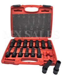 15Pc 3/8″ Dr. Swivel Deep Impact Socket Set METRIC PRO Radius Set 8-22MM