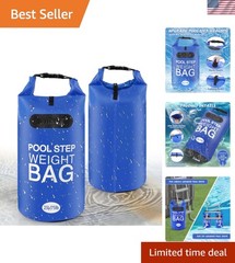 2 Pack 25L Waterproof Pool Step Weights – Durable 75lbs Capacity Blue Bags