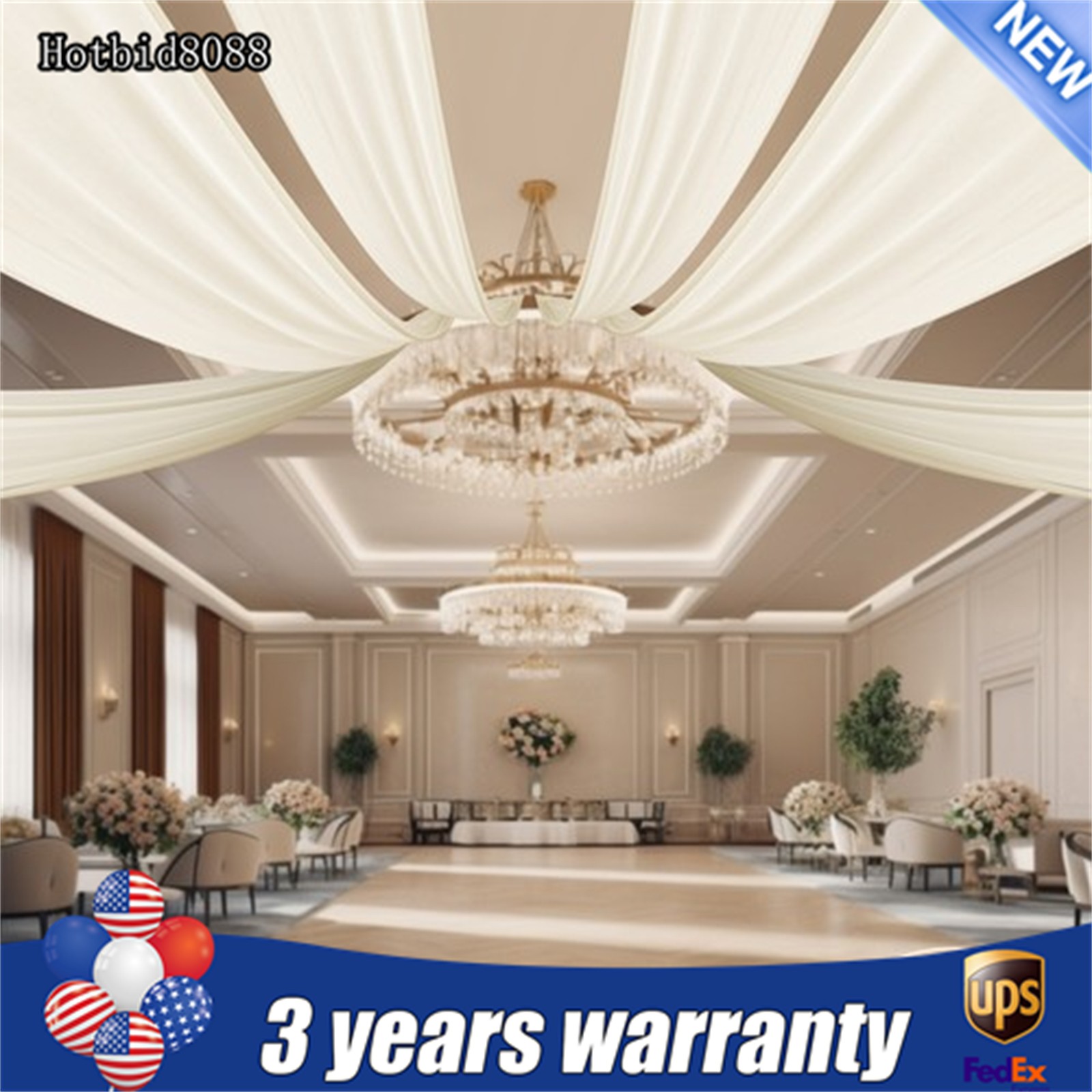 6PCS 5x30FT Ceiling Drapes Ceiling Draping Backdrop Curtains for Party Wedding gallery