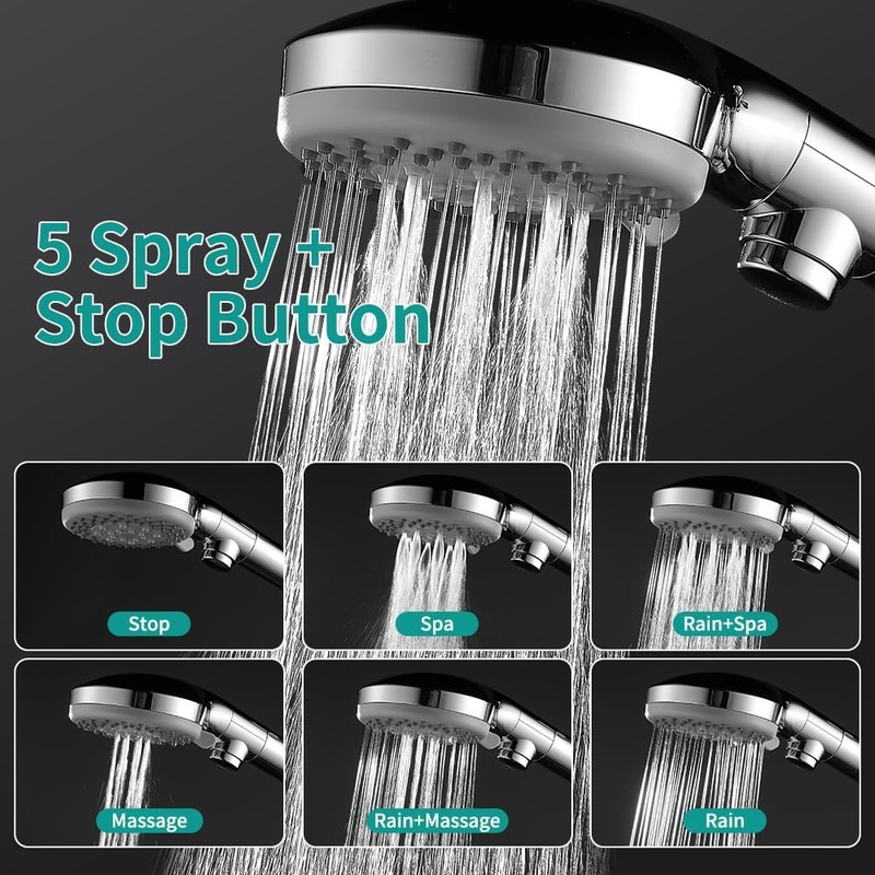 Handheld Shower Head with 79" Extra Long Hose 7 Modes High Pressure Shower He... gallery