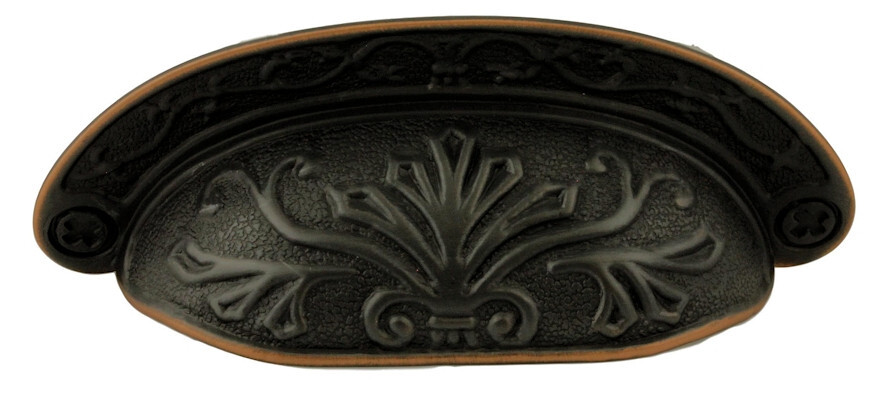 (5 Pack) 2-1/2 inch Baroque Scroll Work Cup Pull Venetian Bronze