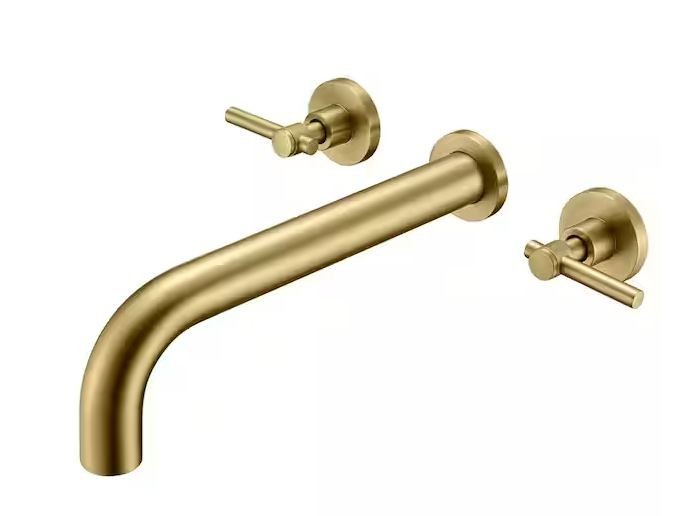 Sumerain Faucet S2134BGI Contemporary Double Handle Wall Mount, Roman Tub, Gold gallery