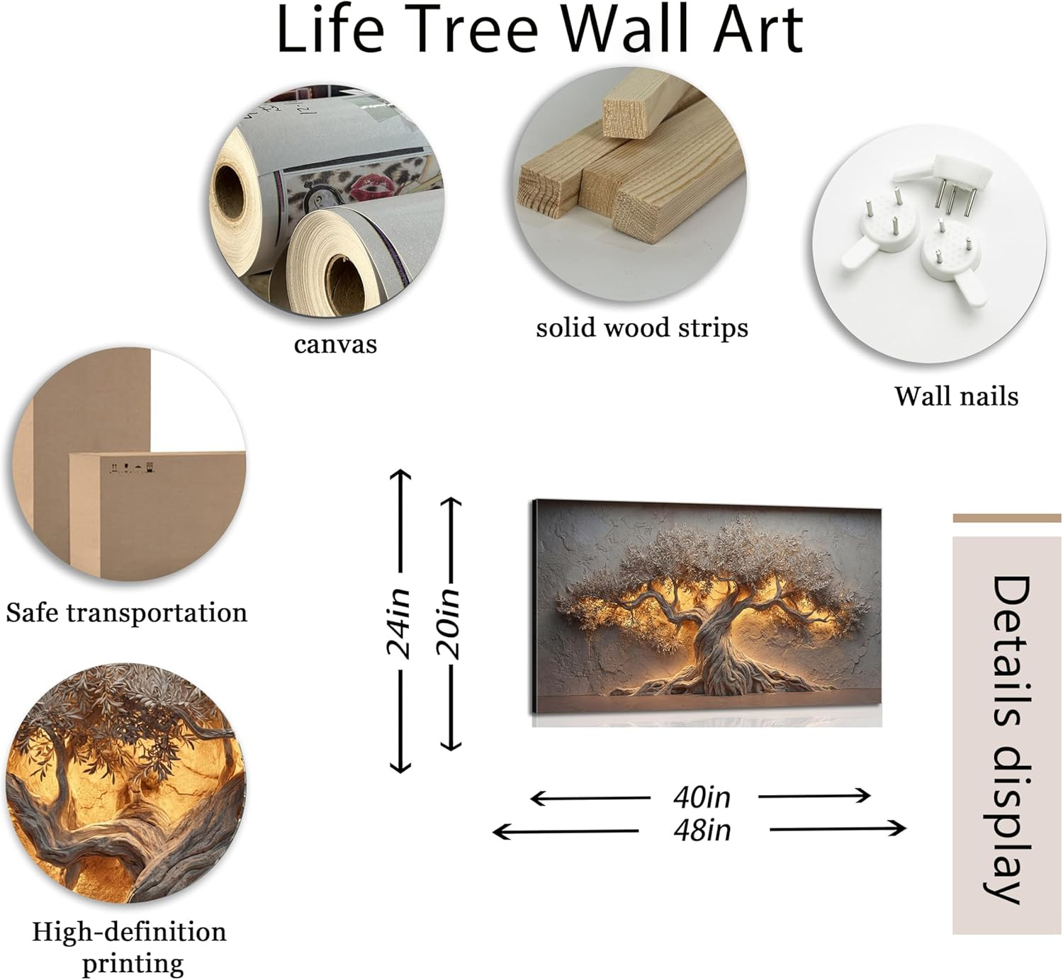 Large Tree of Life Canvas Art - Rustic Earth Tone Wall Decor for Home gallery