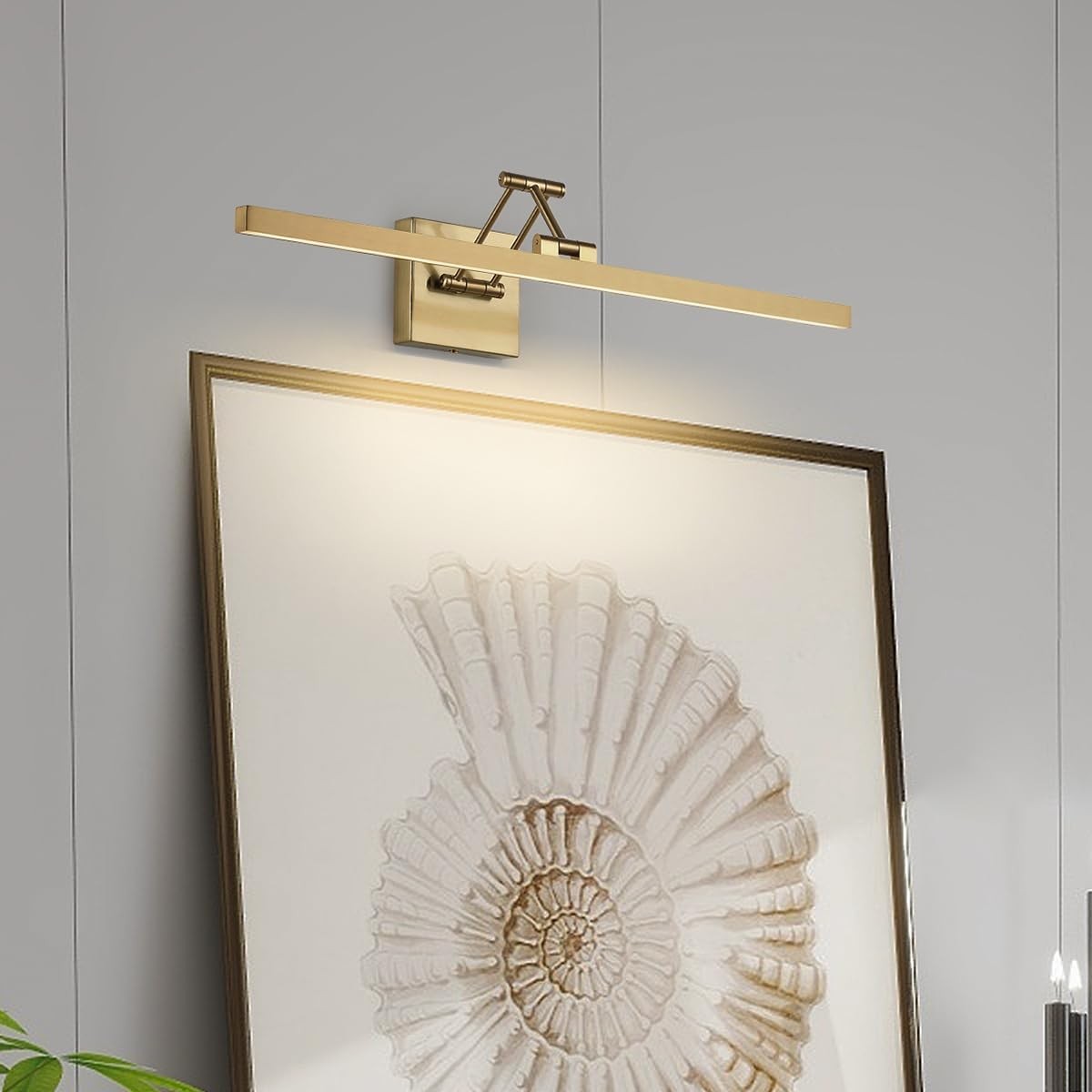 LED Brass Hard-Wired 23.6inch Dimmable, Brass-square base gallery