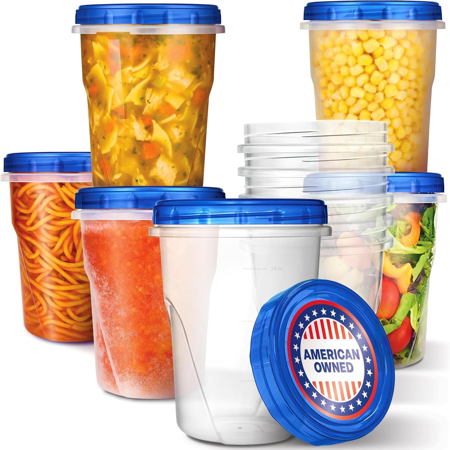 Stock Your Home 32oz Plastic Containers with Twist Top Lids (6 Pack), Quart gallery