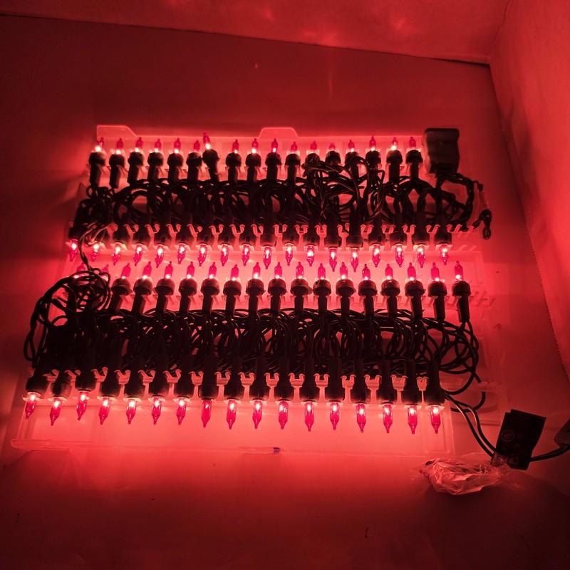 Joybrite Christmas Mini Light Solid Color RED Superbrite 70 Outdoor/Indoor VTG gallery