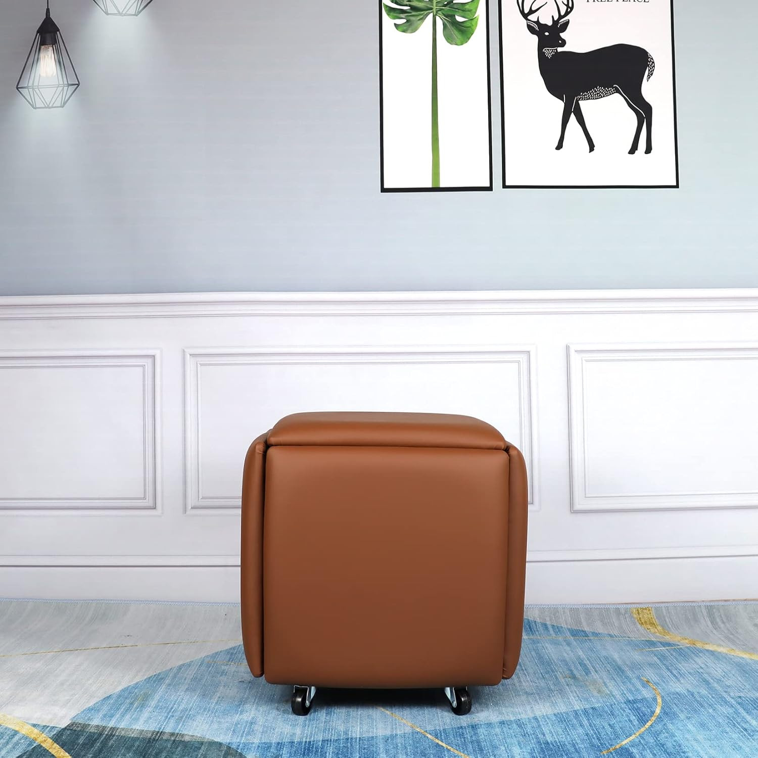 5-in-1 Stackable Ottoman Cube Chair with Wheels for Living Room & Dining Room gallery