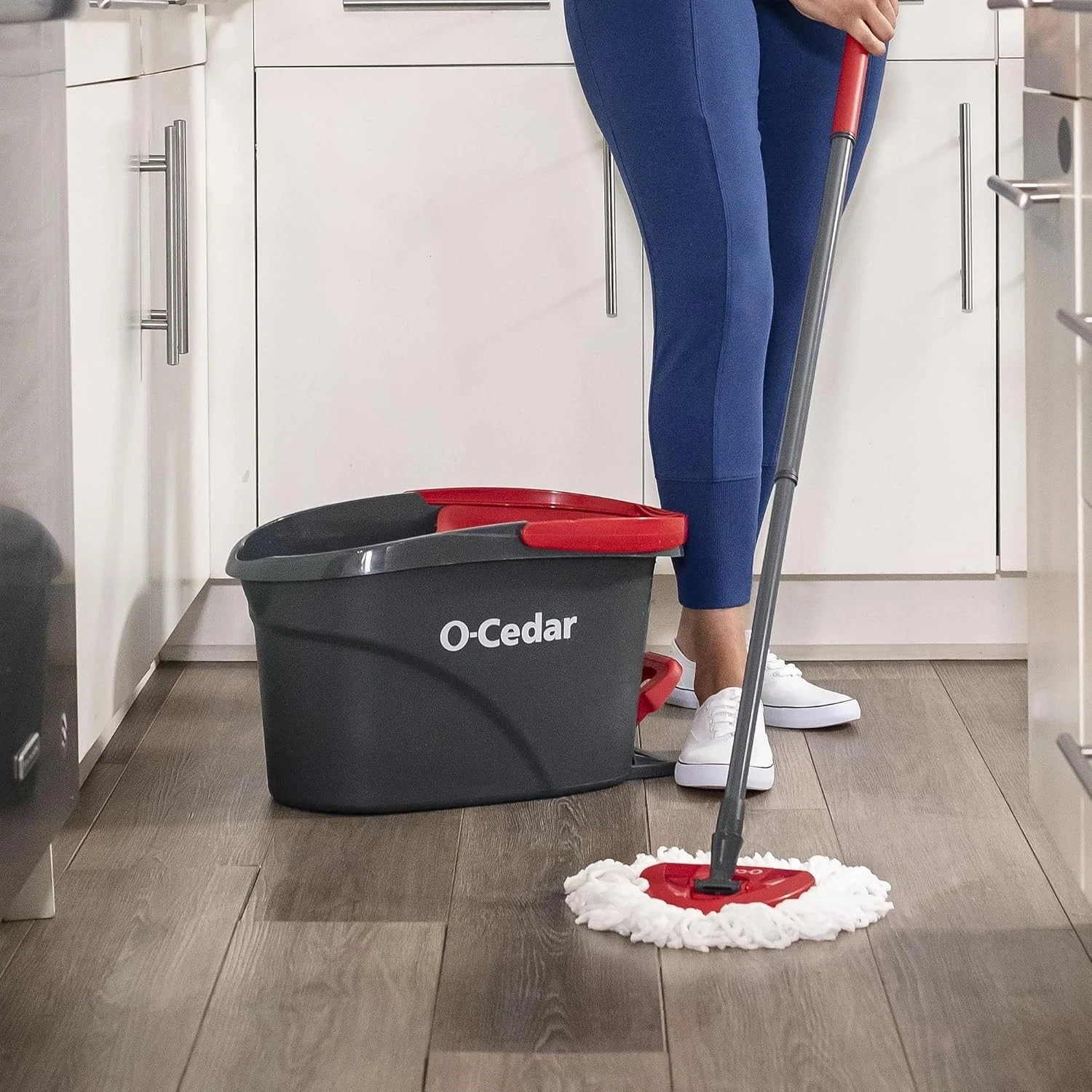O-Cedar EasyWring Spin Mop & Bucket System Microfiber Floor Cleaner w/ Foot Peda gallery