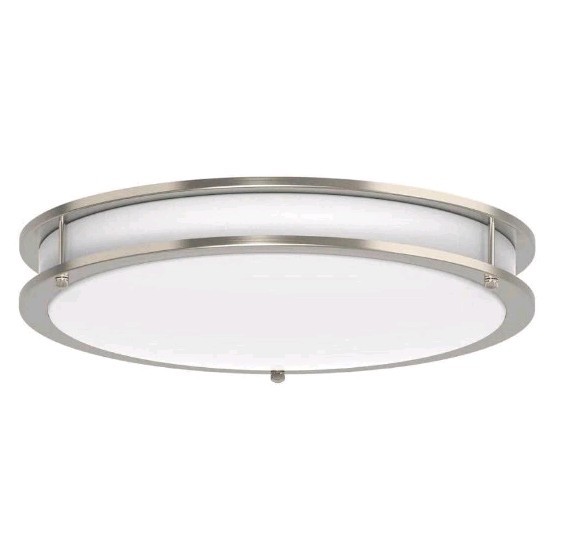 DYMOND 16 in. LED Ceiling Light Flush Mount Color Selectable CCT Brushed Nickel gallery