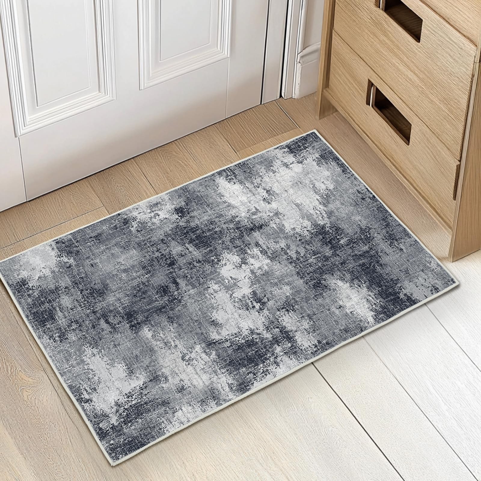 AMADA HOMEFURNISHING 2x3 Modern Abstract Washable Low Pile Entry Rug gallery