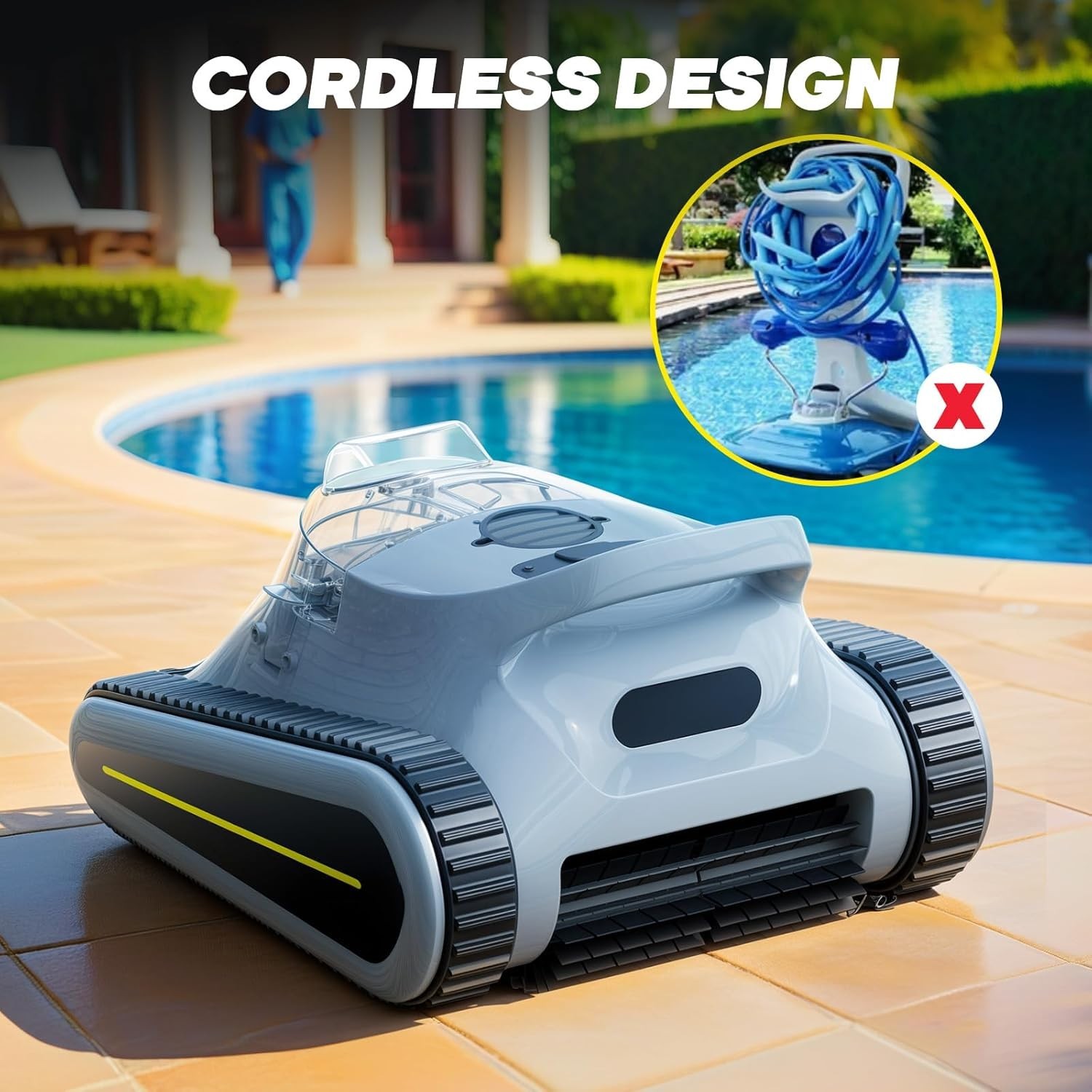 Seauto Crab Cordless Robotic Pool Vacuum, Wall-Climbing, Automatic Pool Cleaner gallery