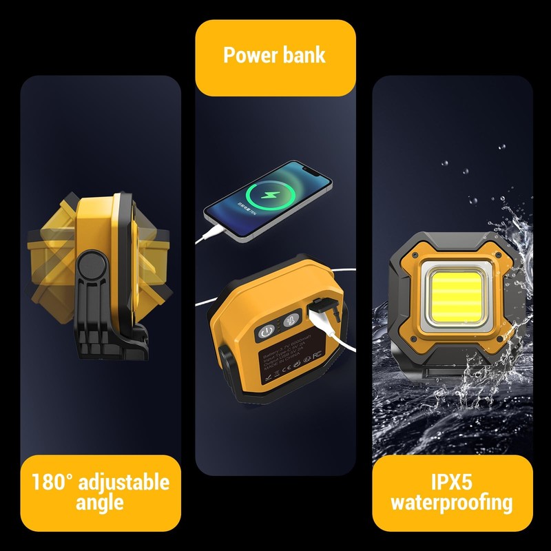 2 Pack Rechargeable LED Work Light, 6000mAh 16 Hours Long-Lasting Cordless Ma... gallery
