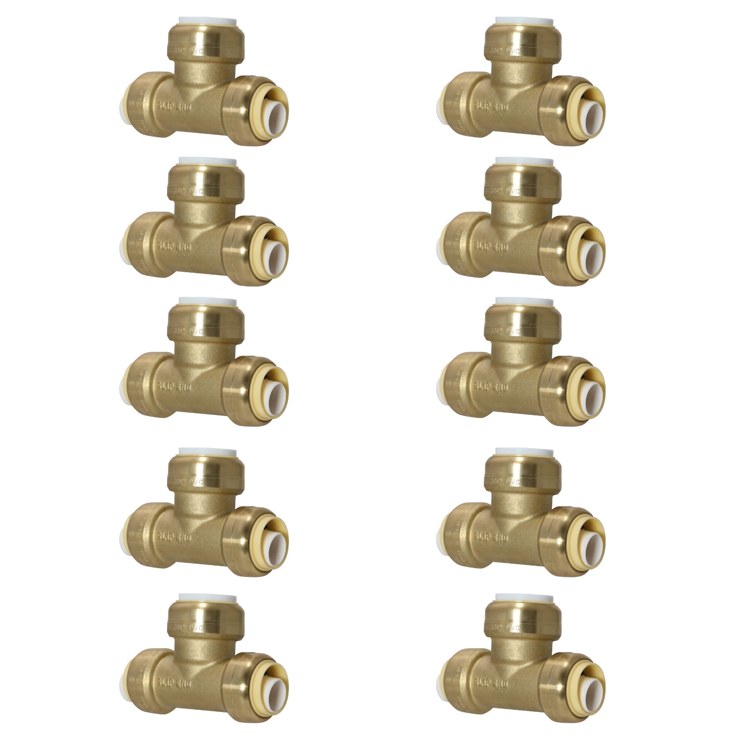 10 Pack XFITTING 3/4" Push Fit x 3/4" Push Fit x 3/4" PVC Tee, Push-to-Connect gallery