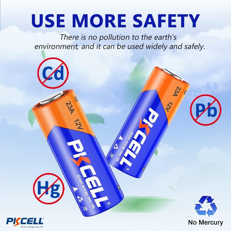 PKECLL 23A 12 Volt Battery 10-Count, A23 Battery for Garage Door Openers Ceiling gallery