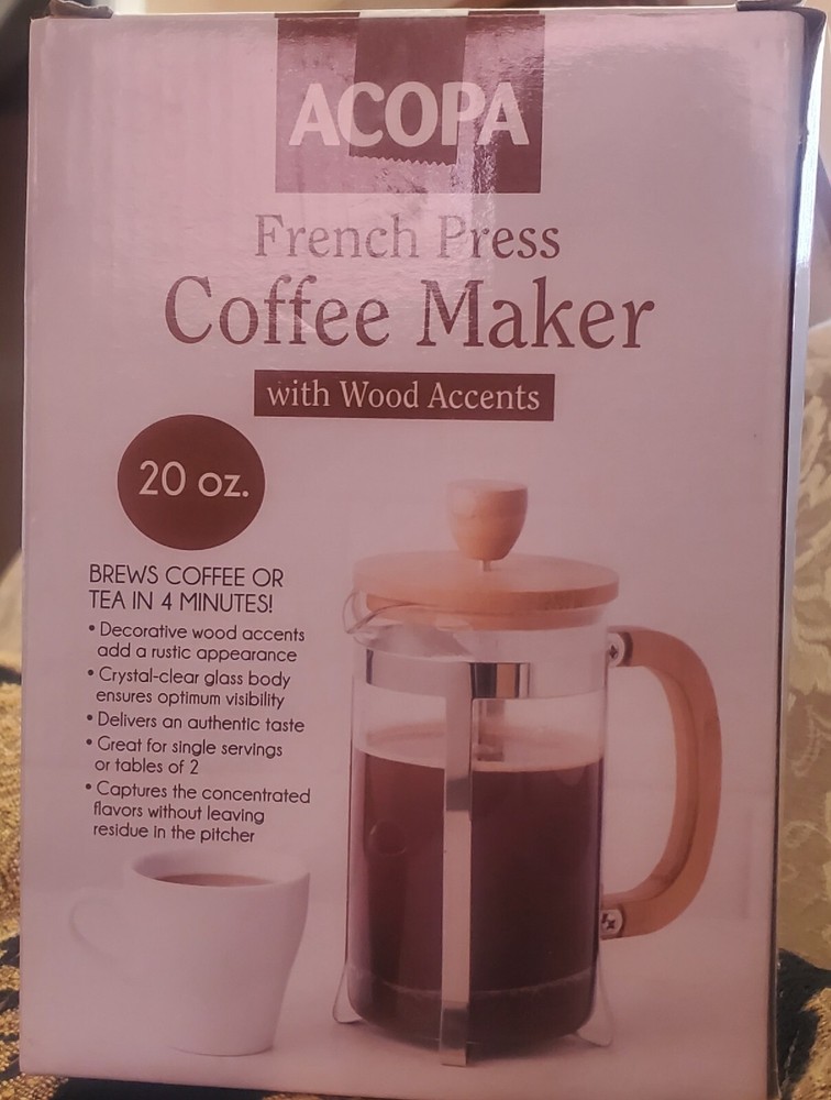 FRENCH PRESS Coffee Maker 20 OZ Brews rich flavorful coffee in 4 minutes