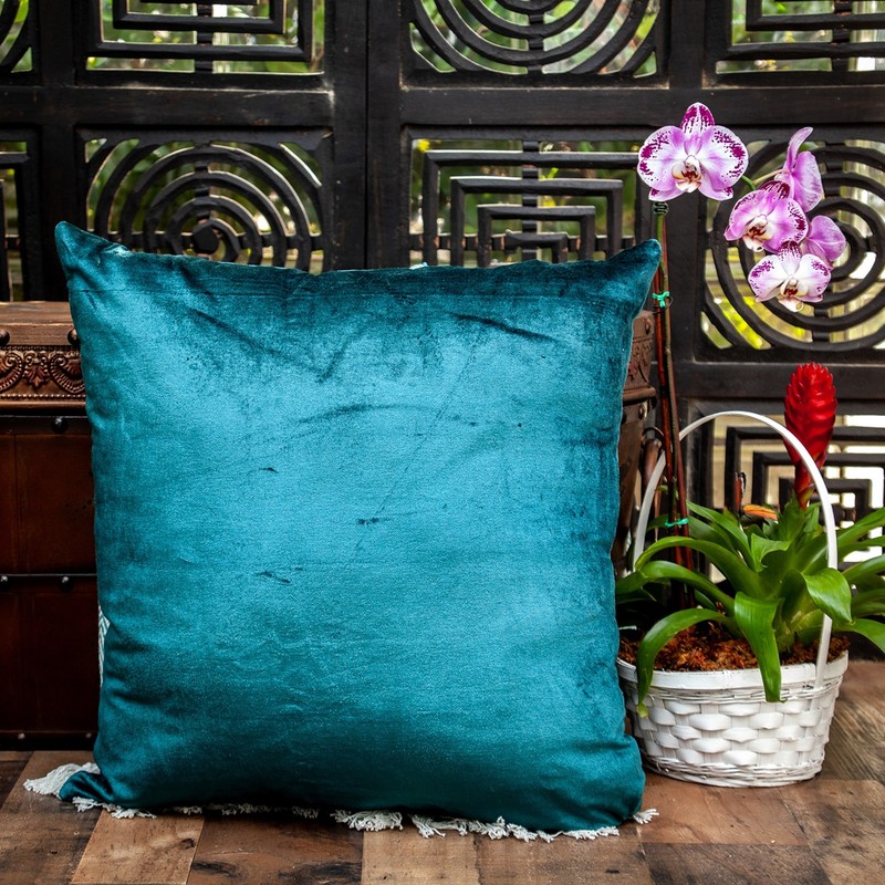 Parkland Collection Bento Teal Solid Throw Pillow, 18 x 18 gallery