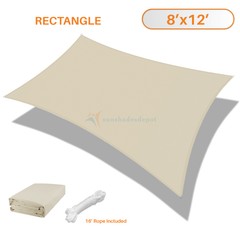 Beige Waterproof Terylene Woven Shade Sail Sun UV Protection Garden Yard Pool