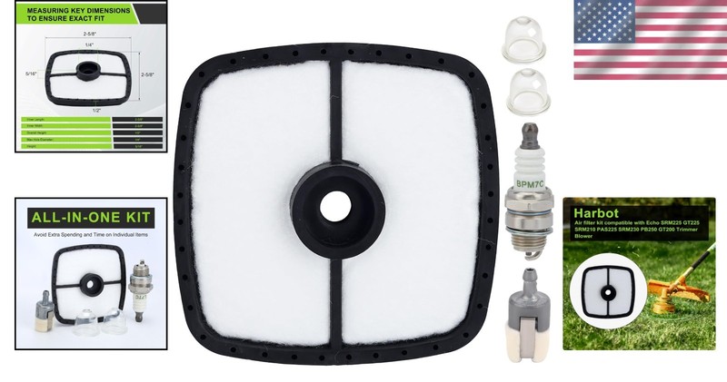 SRM 225 Air Filter & Primer Bulb Set for ECHO Trimmers - Vehicle Specific Fit gallery