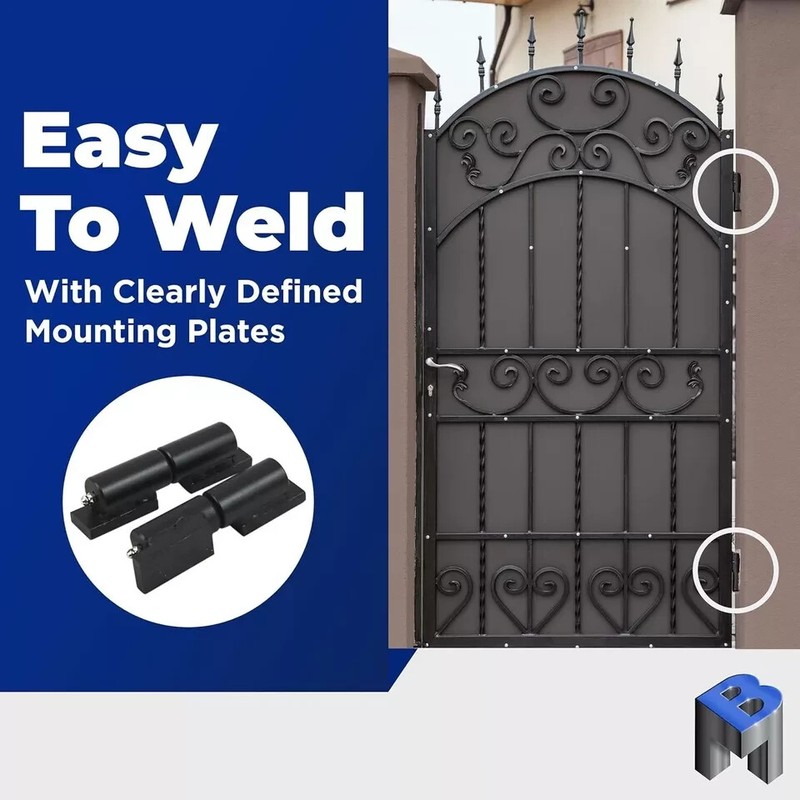 5" Heavy Duty Weldable Barrel Gate Hinges - 1 Pair gallery