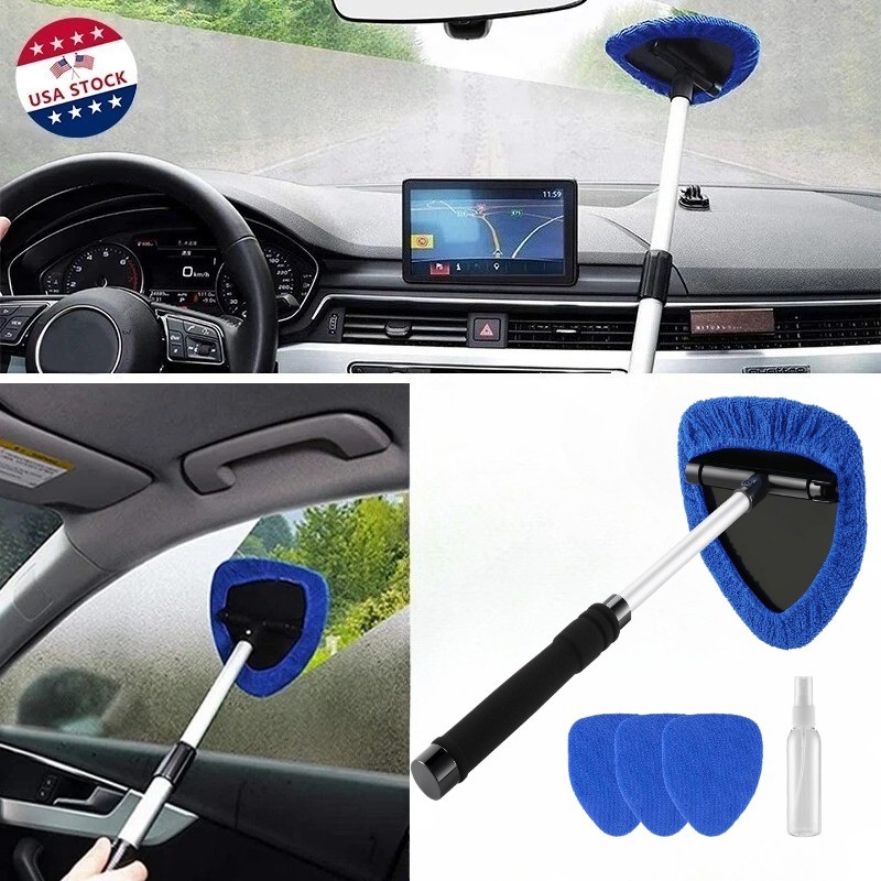 Windshield Cleaning Tool,Car Window Glass Wiper Cleaner,4/8XBrush Pad Extendable gallery