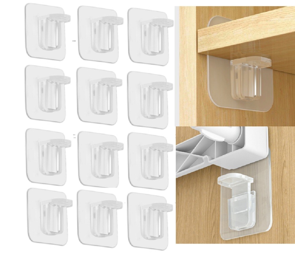 12 Pcs Self-Adhesive Shelf Support Pegs - Strong Partition Pin Clips for Shelves gallery