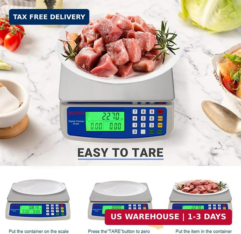 Large Digital Kitchen Scale 30KG Commercial Food Scale 66LB for Baking Bread Mea gallery
