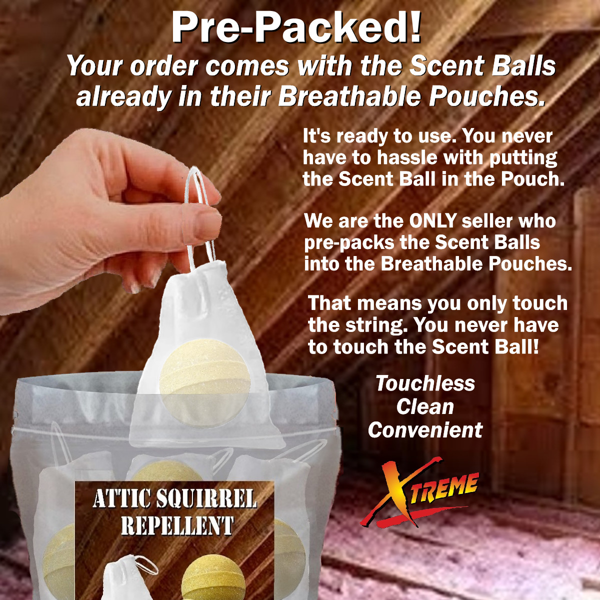 Xtreme Attic Squirrel Repellent. Drives Squirrels Out Fast! 5 Pack gallery