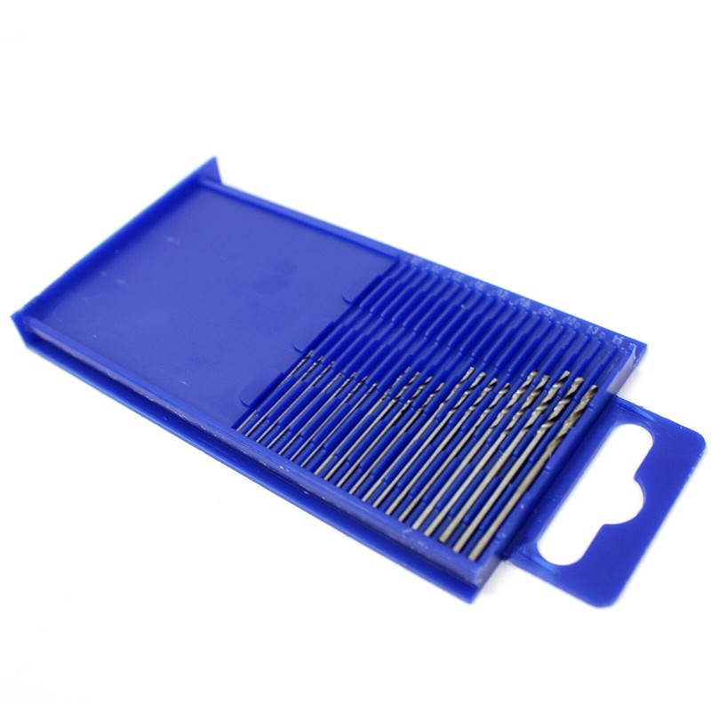 21pc Mini HSS Twist Micro-Drill Bits Set Index 61-80 w/Aluminum Hand Drill hobby gallery
