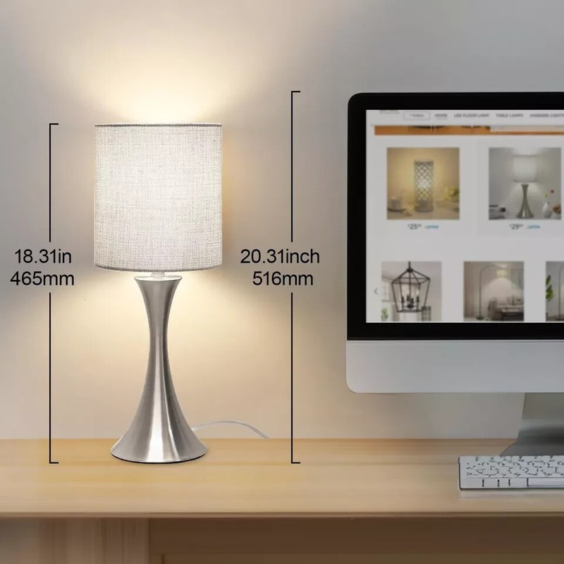 3 Way Touch Control Table Lamp Dimmable Bedside Desk Lamp with Metal Base Mo gallery