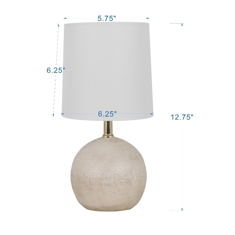 12.75 Inch White Ball Table Lamp with White Linen Shade gallery