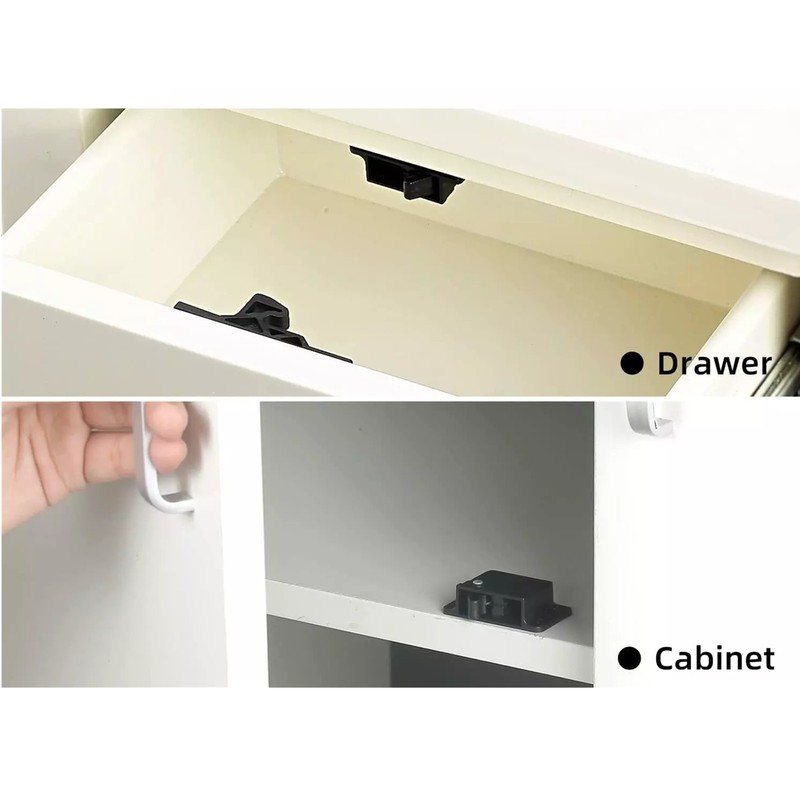8 Pack Grabber Catches 8 LB Pull Force Cabinet Doors Push to Close Latch RV gallery