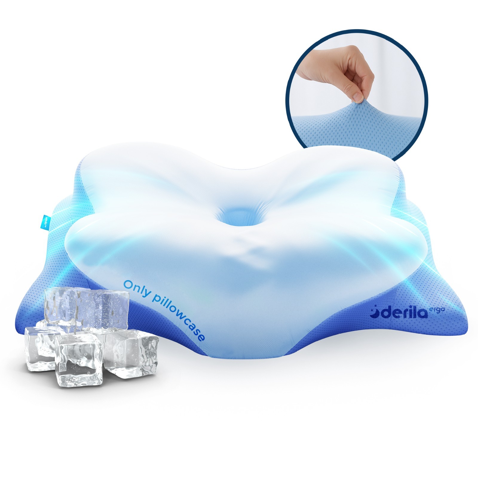 Derila Ergo Pillowcase - Cervical Neck Pillow Memory Foam Pillow Case (1 count) gallery