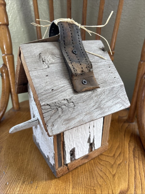 RUSTIC BIRDHOUSE Handmade Recycled/Repurposed Material, Horse Harness, Barn Wood gallery