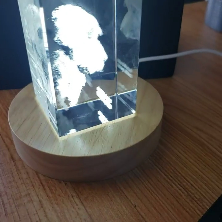 Personalized 3D Crystal Photo - Optional Multicolor Light Base| Gift Box| Custom gallery