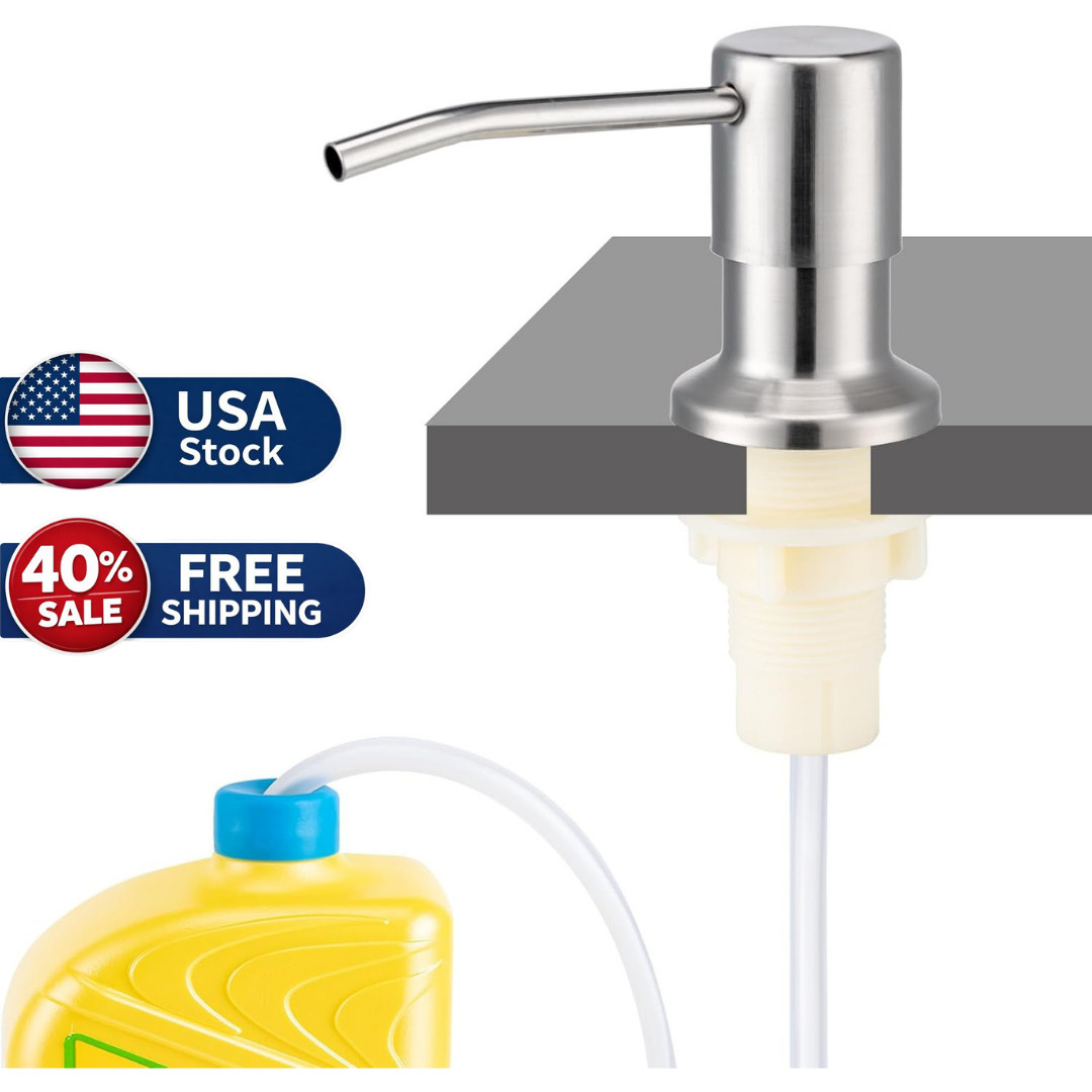 Built In Kitchen Sink Soap Dispenser Stainless Steel Pump 47in Tube Nickel USA.. gallery
