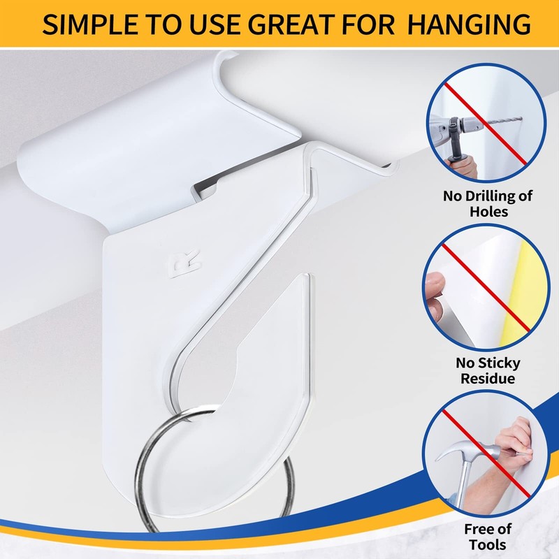 10 Pairs Drop Ceiling Hooks, Heavy Duty Suspended Ceiling Grid Clips for Plants gallery