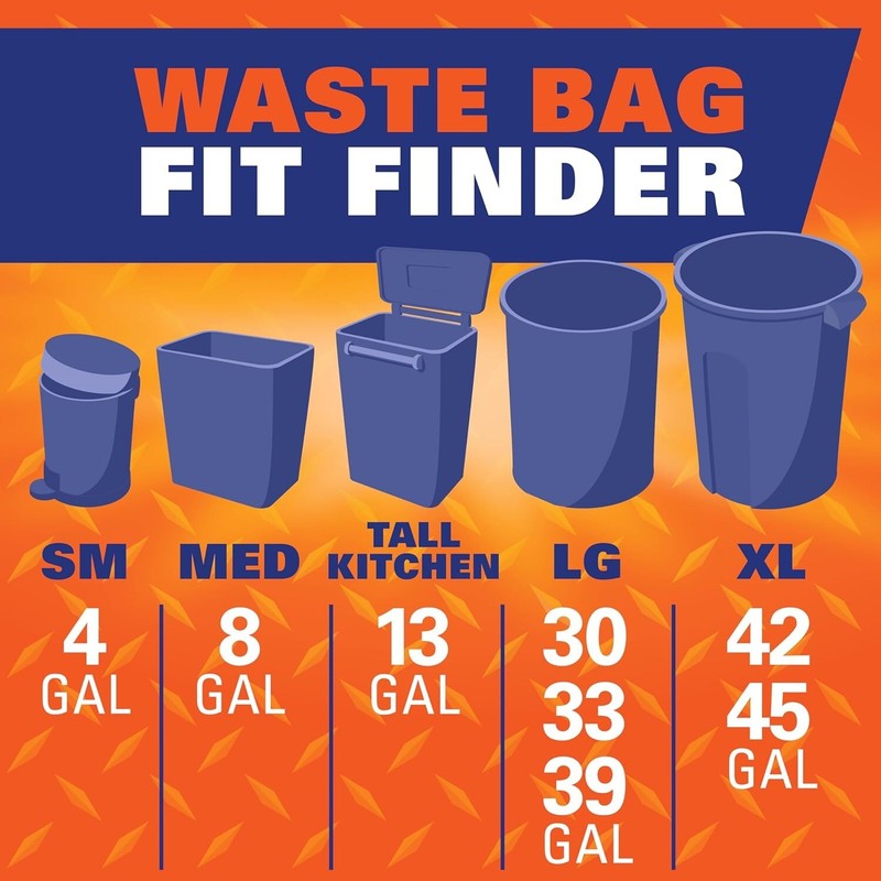 Hefty Strong Multipurpose Large Trash Bags 30 Gallon, 74 Count Dispose Garbage!! gallery