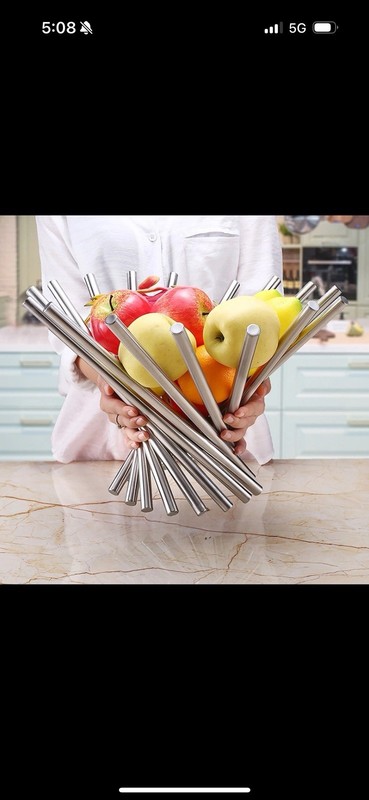 Creative Stainless Steel Rotation Fruit Bowl/Fruit Basket/Fruit Stand/Fruit H... gallery